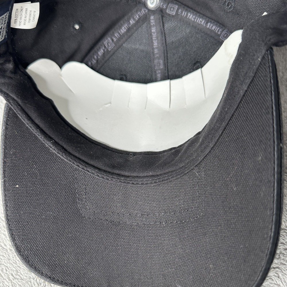 5.11 Tactical Hat Cap Strap‎ Back Black Gray Embroidered Logo Mens 2010 Outdoor - Picture 10 of 13